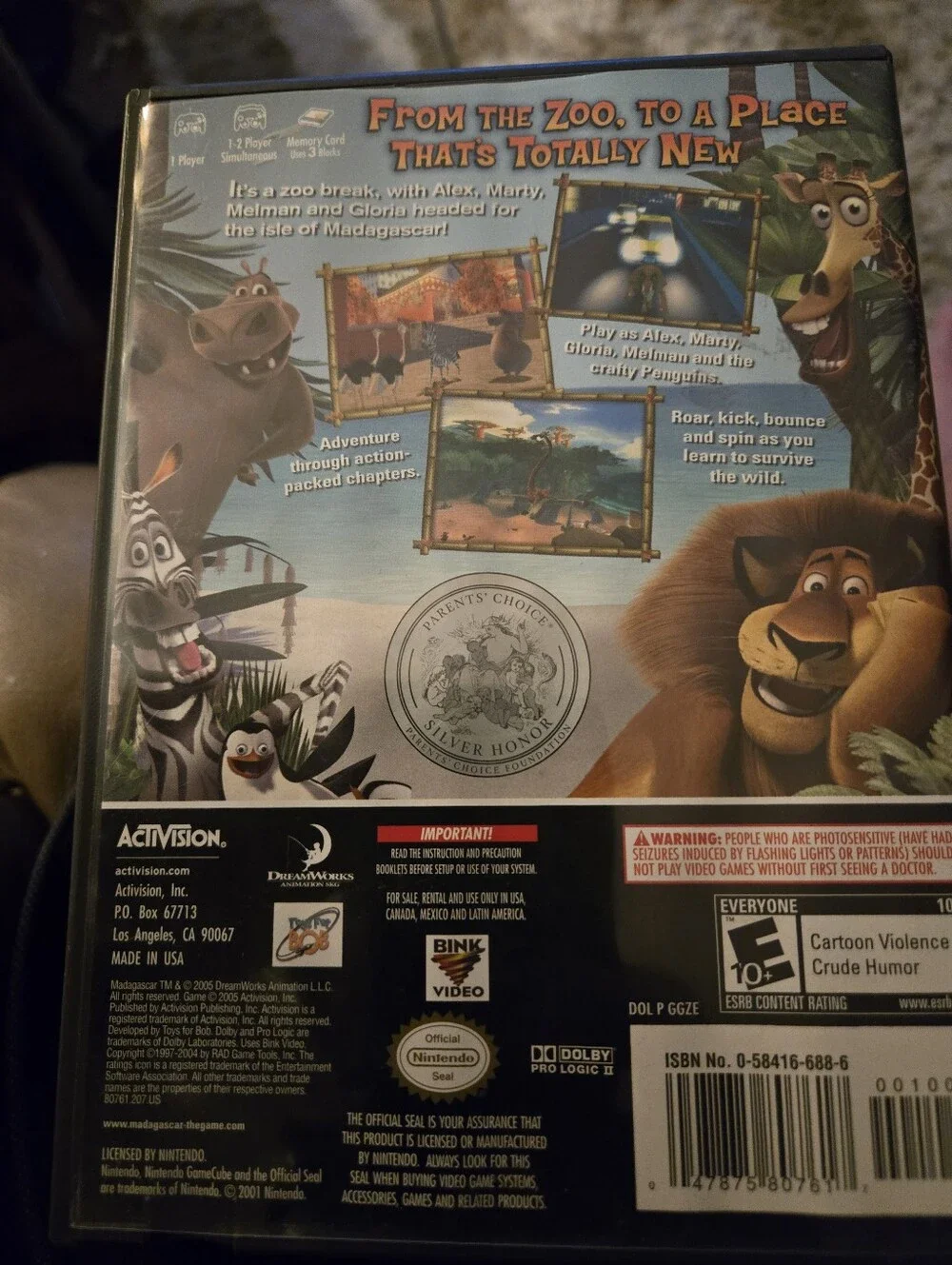 GameCube Madagascar Disk With Case And Instructions
